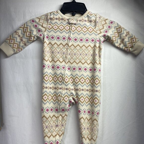 CARTER'S Long Sleeve Bodysuit Sleep And Play Girls12 Month Cream Full Zip/Snap - Picture 8 of 16